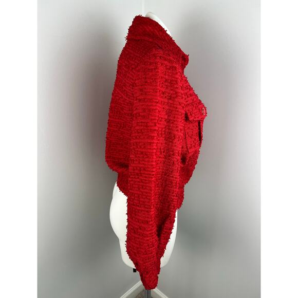 Endless Rose Double Pocket Red Tweed Jacket XS - Picture 2 of 8